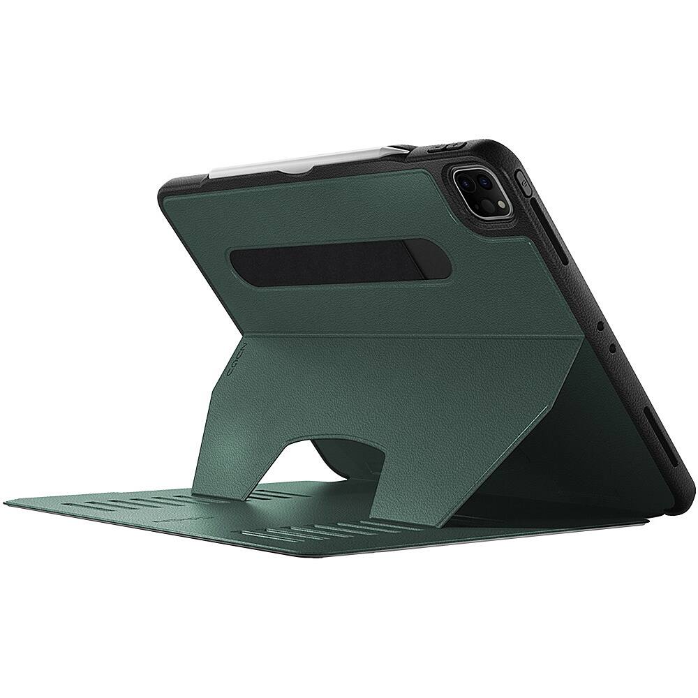 Angle. ZUGU - Slim Protective Case for Apple iPad Pro 12.9 Case (5th/6th Generation, 2021/2022) - Pine Green.
