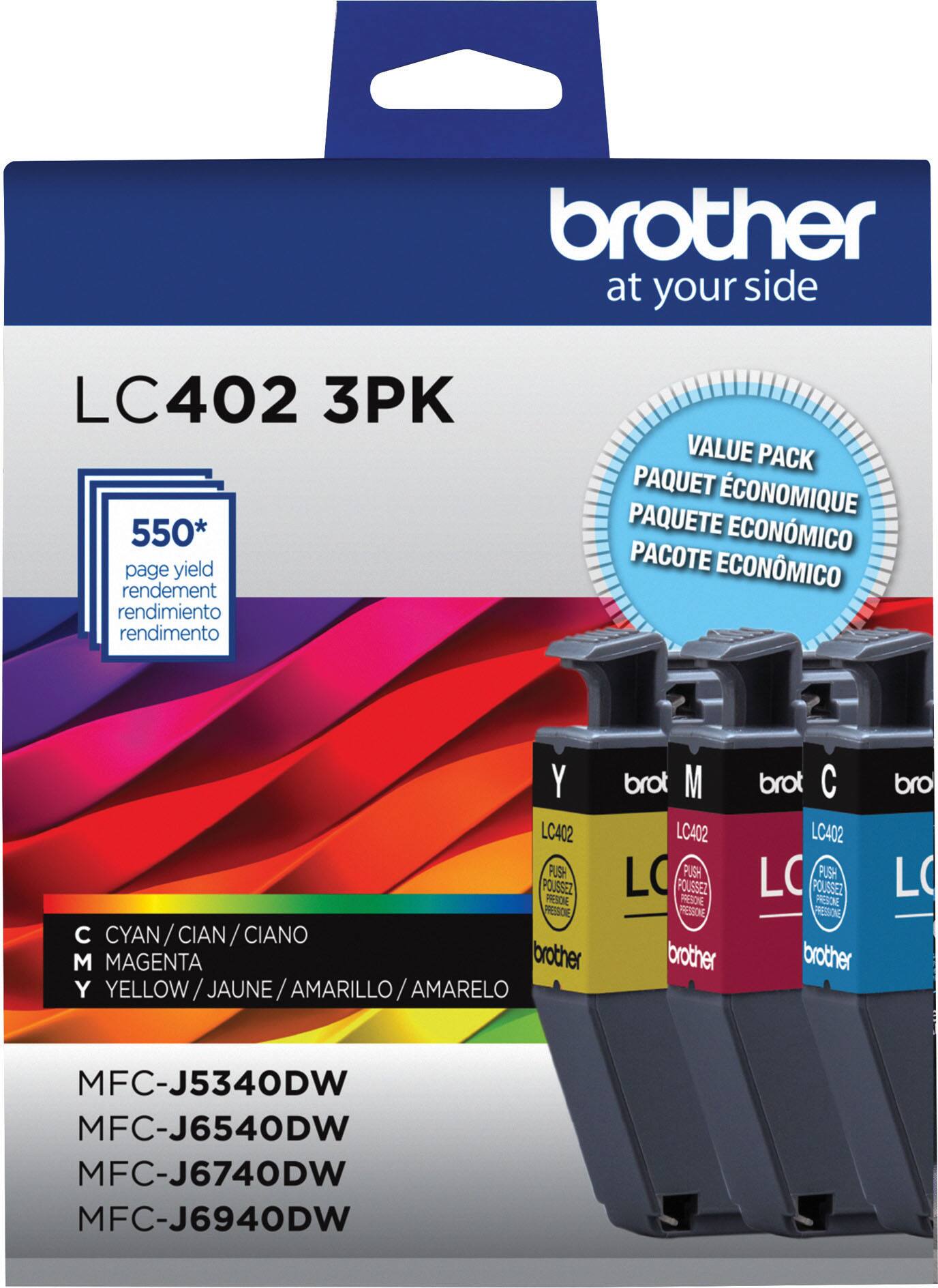 Alt View 1. Brother - LC402 3-Pack Standard Yield Ink Cartridges - Cyan/Magenta/Yellow.