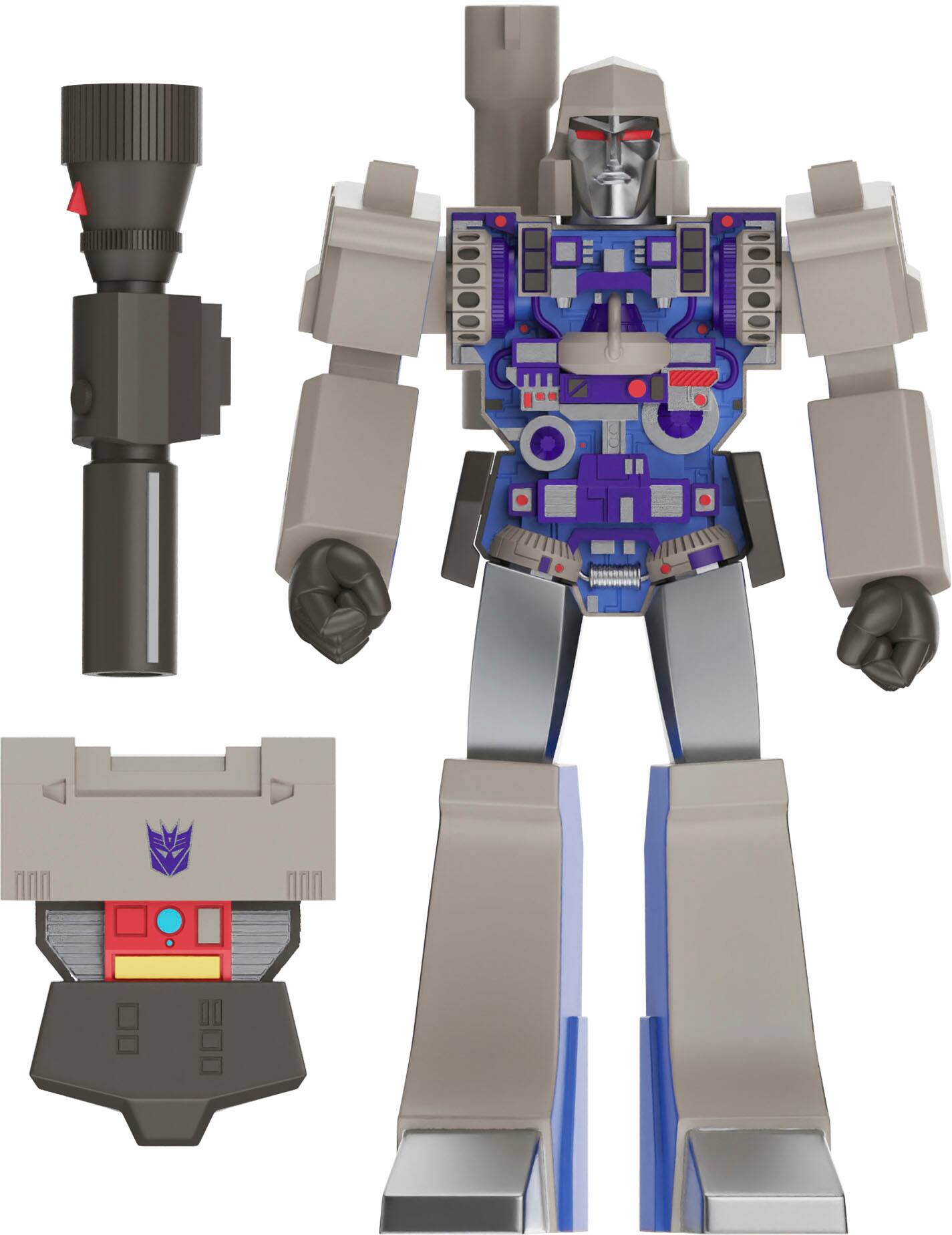 Angle. Super7 - Super Cyborg 12 in Plastic Transformers Action Figure - Goodbye Megatron - Multicolor.