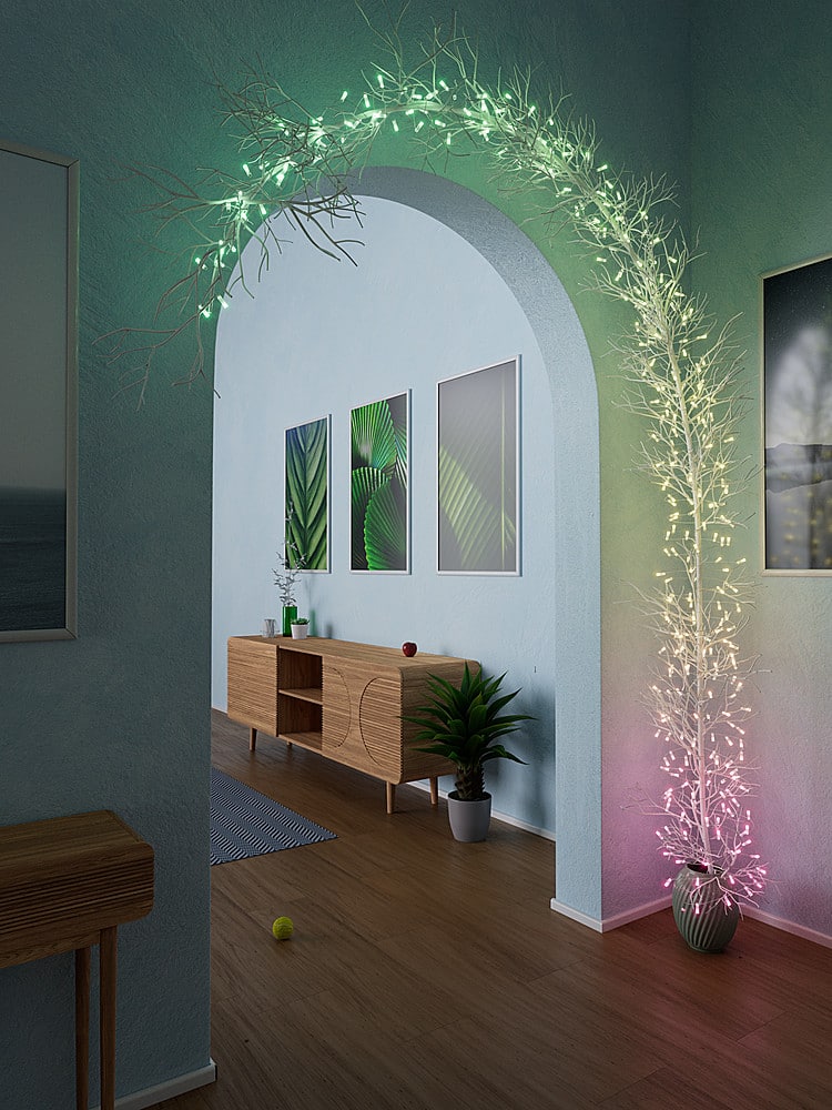 Alt View 12. Twinkly - Candies Candle Shaped 100 RGB LED Smart Light String Clear Wire USB-C - Multicolor.