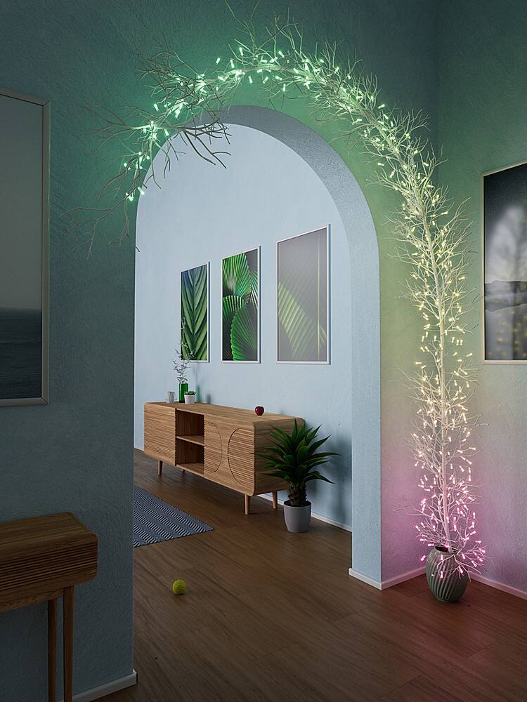 Alt View 12. Twinkly - Candies Candle Shaped 100 RGB LED Smart Light String Clear Wire USB-C - Multicolor.