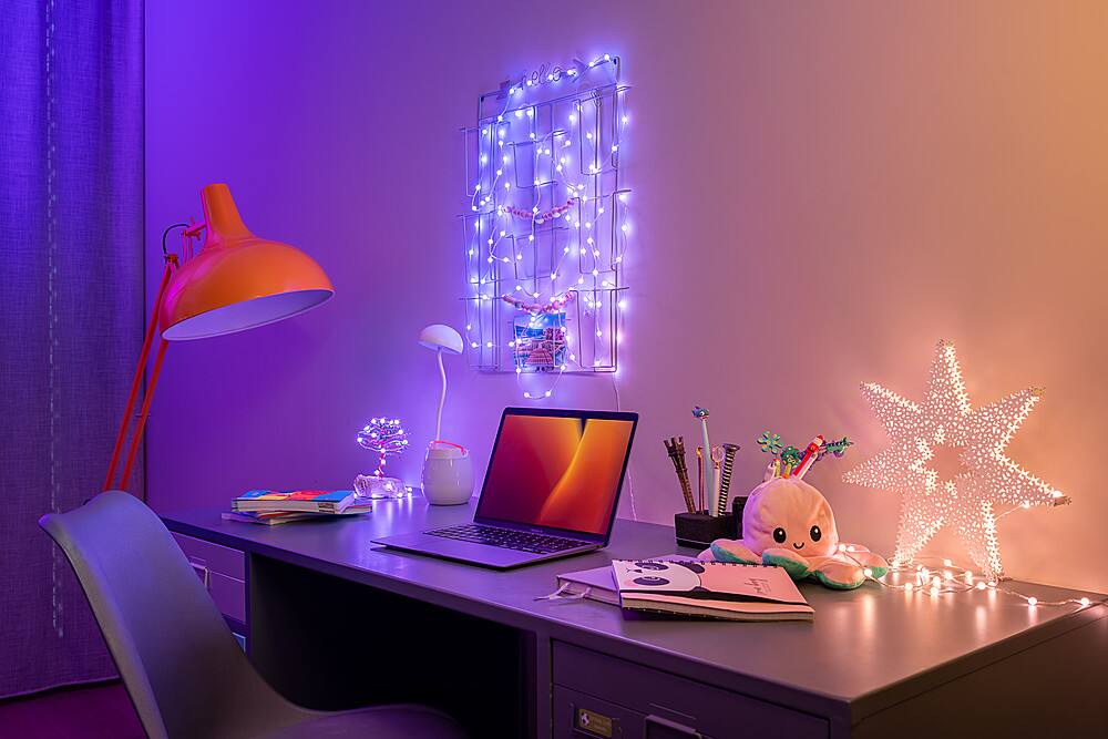 Alt View 13. Twinkly - Candies Pearl Shaped 200 RGB LED Smart Light String Green Wire USB-C - Multicolor.