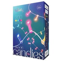 Twinkly - Candies Candle Shaped 200 RGB LED Smart Light String Green Wire USB-C - Multicolor - Front_Zoom