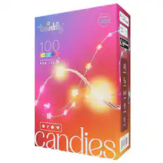 Front. Twinkly - Candies Star Shaped 100 RGB LED Smart Light String Clear Wire USB-C - Multicolor.