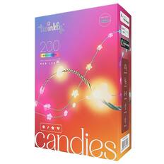 Front. Twinkly - Candies Star Shaped 200 RGB LED Smart Light String Green Wire USB-C - Multicolor.