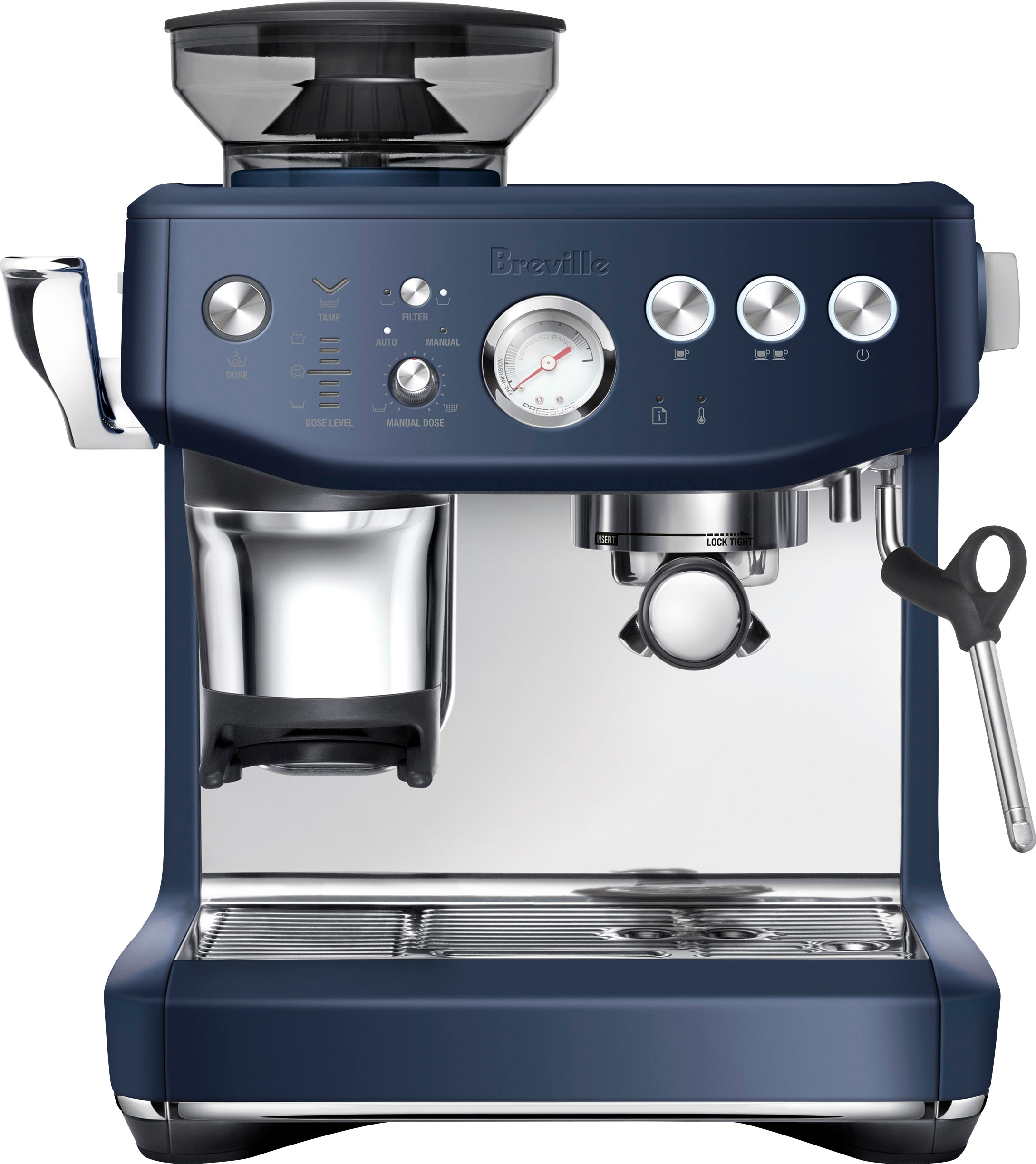 Breville the Barista Express Impress Espresso Machine Damson Blue  BES876DBL1BNA1 - Best Buy