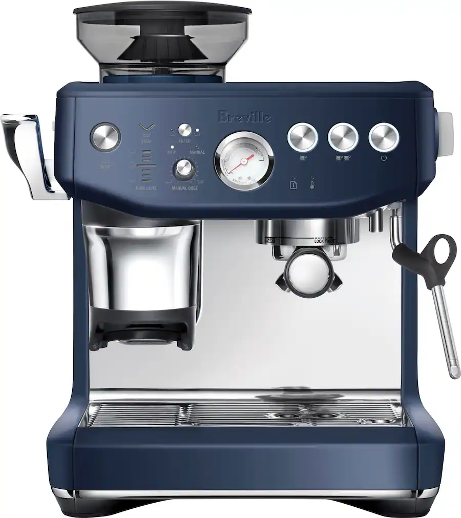 Breville the Barista Express Impress Espresso Machine Damson Blue
