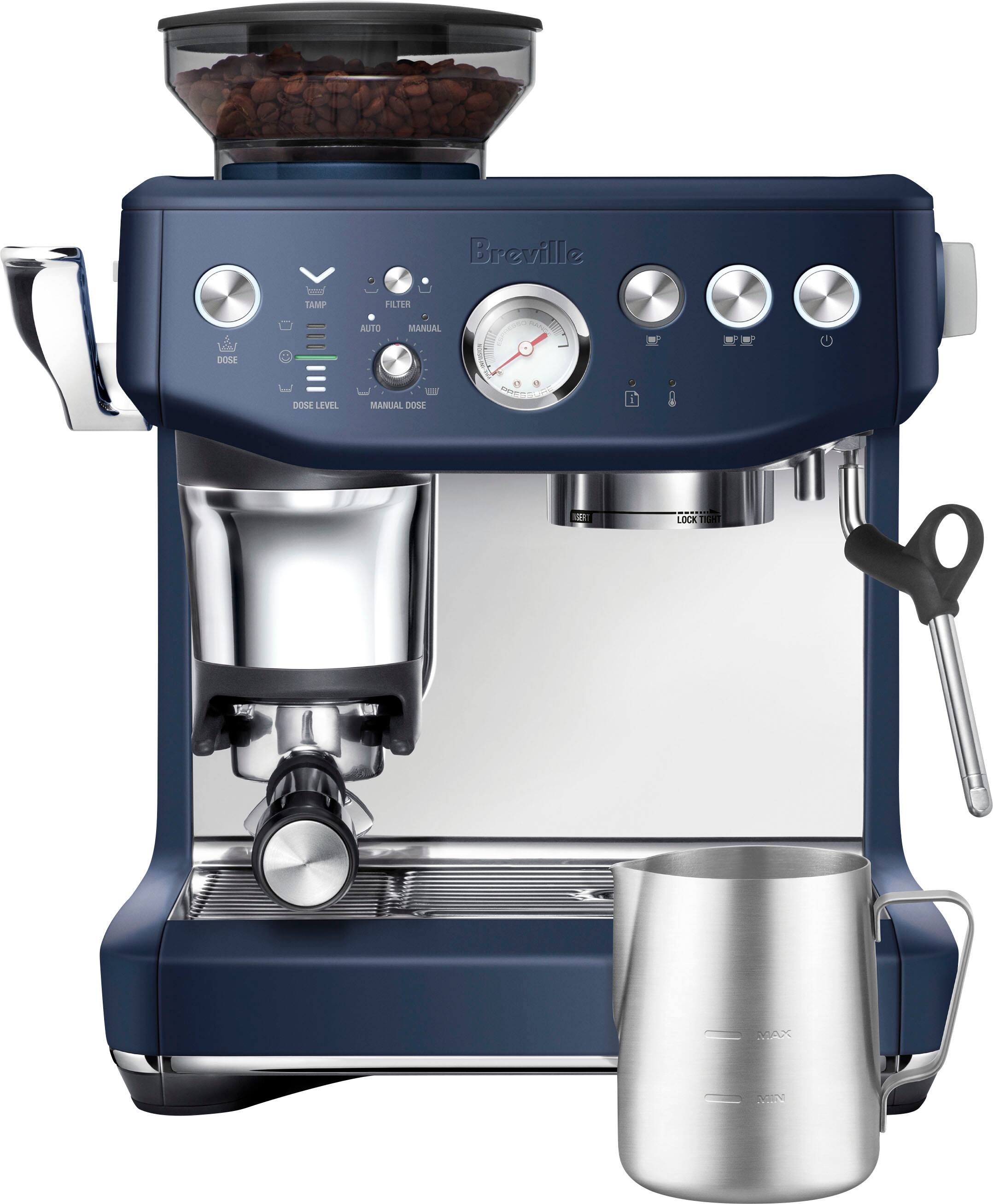 Left. Breville - the Barista Express Impress Espresso Machine - Damson Blue.