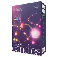 Twinkly - Candies Heart Shaped 200 RGB LED Smart Light String Green Wire USB-C - Multicolor - Front_Zoom