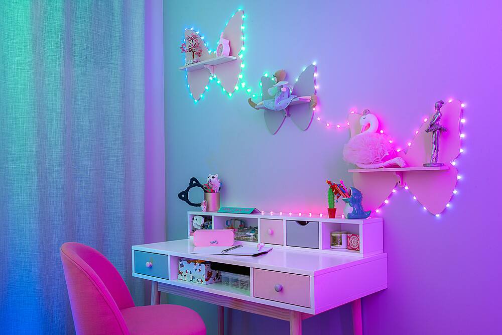 Alt View 11. Twinkly - Candies Heart Shaped 200 RGB LED Smart Light String Green Wire USB-C - Multicolor.