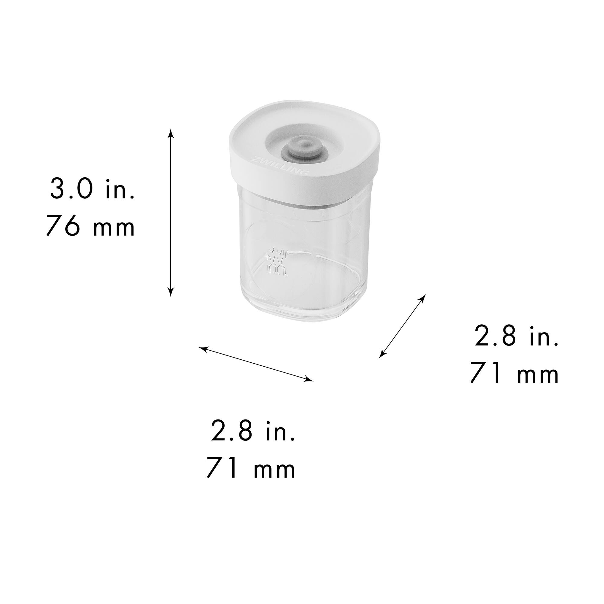 3.0 in. 76 mm  
ZWILLING  
2.8 in. 71 mm  
2.8 in. 71 mm