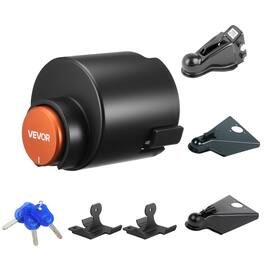VEVOR - Trailer Lock, Fits 2 & 2-5/16-Inch Straight Tongue Ball Couplers, Heavy Duty Hitch Lock with 3 Keys Secures - Black