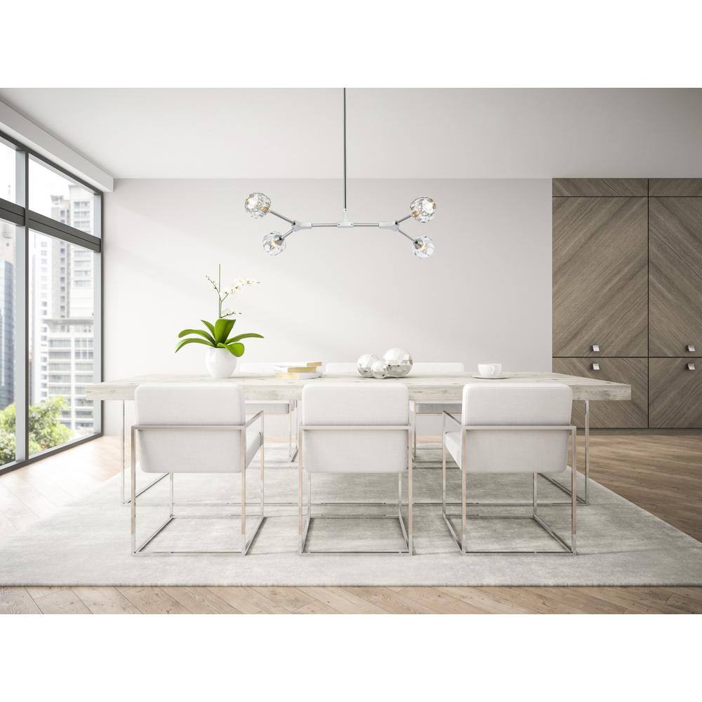Angle. Elegant Lighting - Zayne 4 Light Pendant in Chrome - Chrome And Clear.