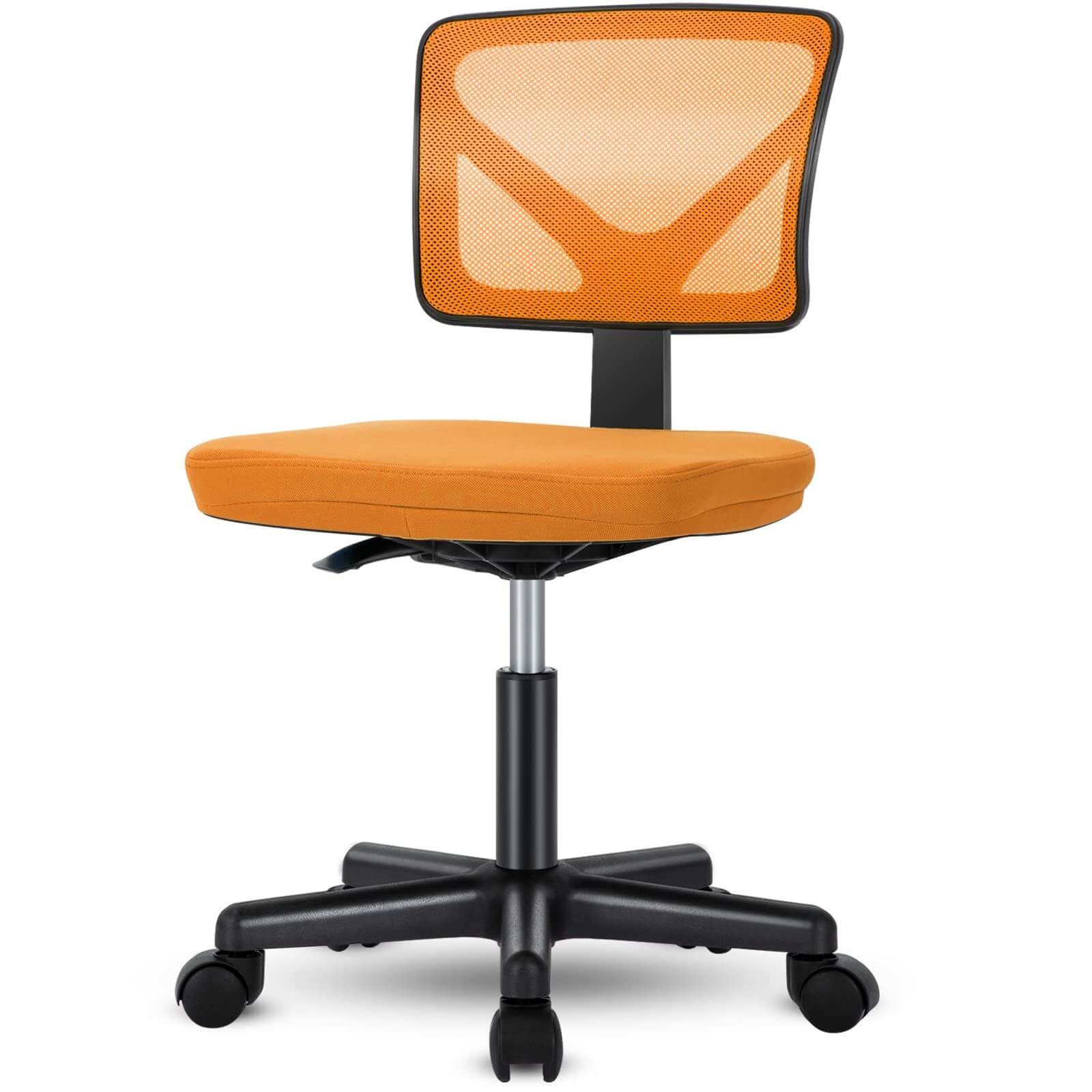 Alt View 1. Bestier - Ergonomic Low-Back Mesh Armless Office Chair, Adjustable Swivel Rolling Computer Chair Home Office Desk Chair - Orange.