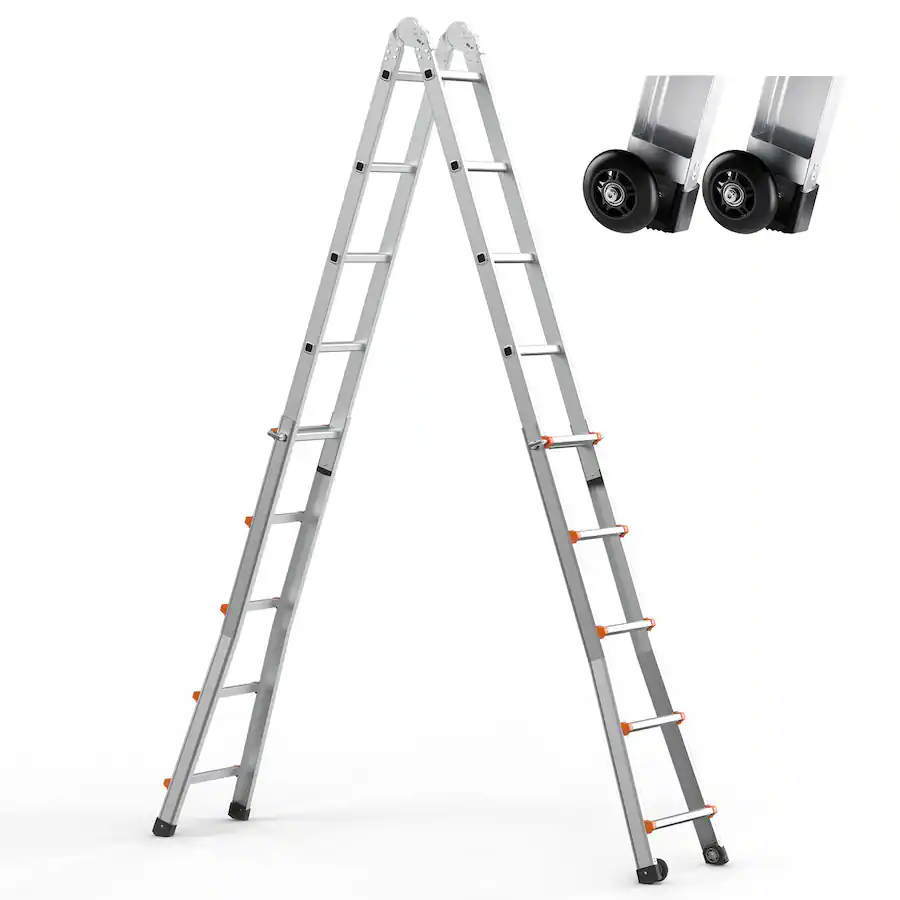 Latter Frame VEVOR Telescoping Ladder A Frame, 20 FT Compact Aluminum Extension ...