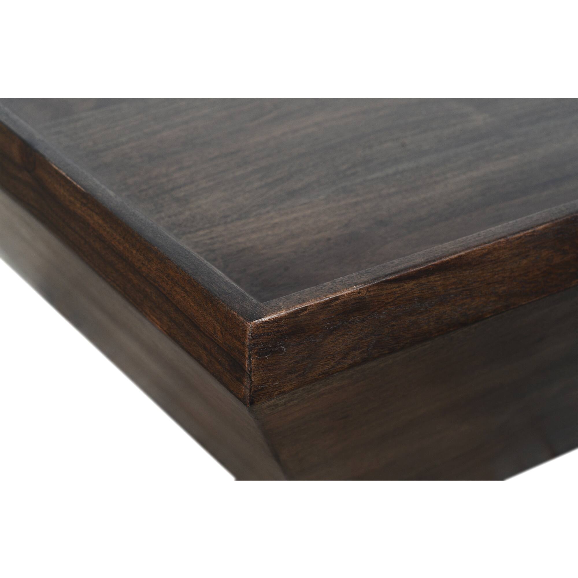 Alt View 2. Manhattan Lane - 36 Inch Square Shape Acacia Wood Coffee Table with Trapezoid Base - Brown.
