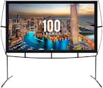 KHOMO GEAR - 100" Portable Projector Screen with Stand – Indoor/Outdoor Foldable Screen for Movies & Presentations
