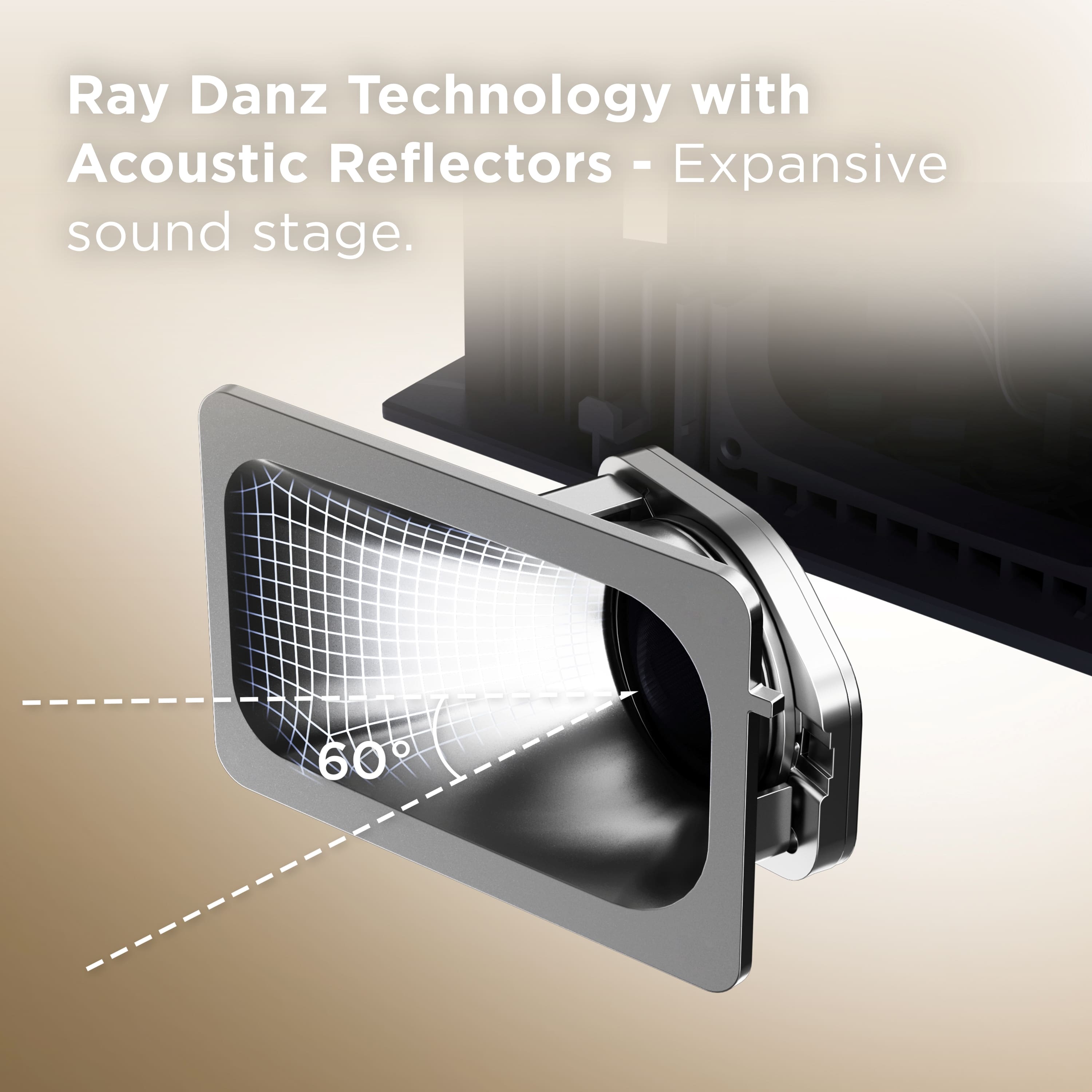 Ray Danz Technology with Acoustic Reflectors - Expansive sound stage. 60