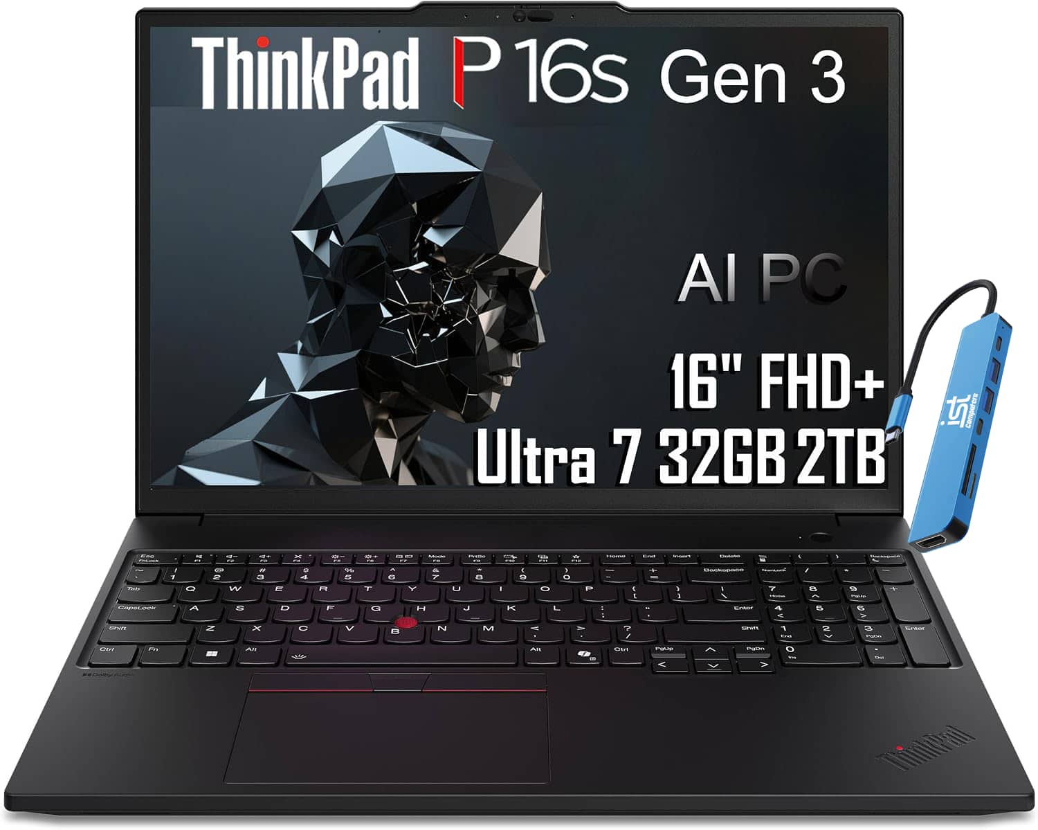 Lenovo - Upgraded - ThinkPad P16s Gen 3 16" FHD+ Mobile Workstation Laptop - AI PC - Intel Ultra 7 165H - 32GB Memory - 2TB SSD - Win 11Pro - Black