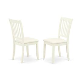 East West Furniture - Dining Room Set Linen White - Brown