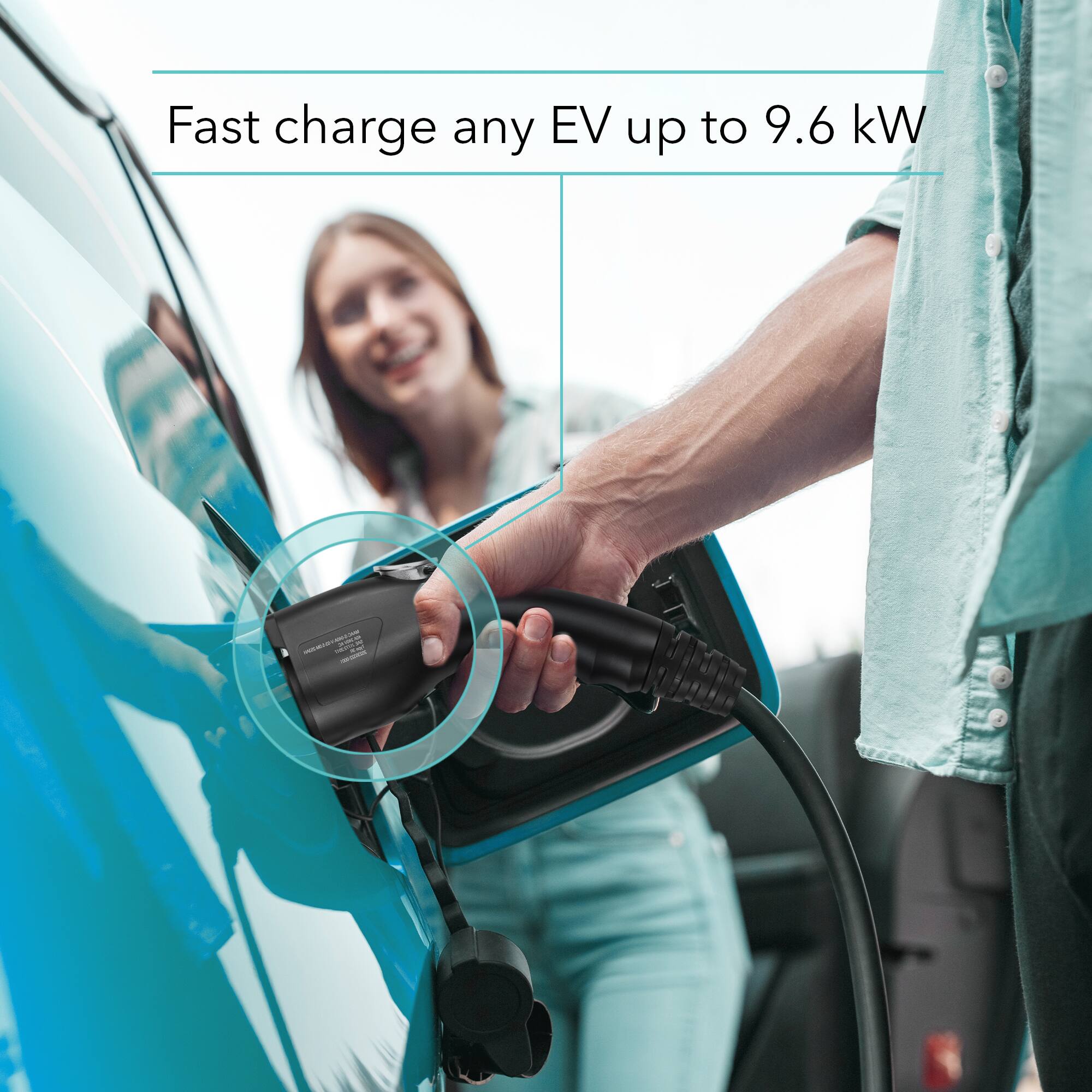 Fast charge any EV up to 9.6 kW - 2 -.  i -