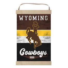 Jardine - Wyoming Cowboys Retro Logo Banner Sign - Brown