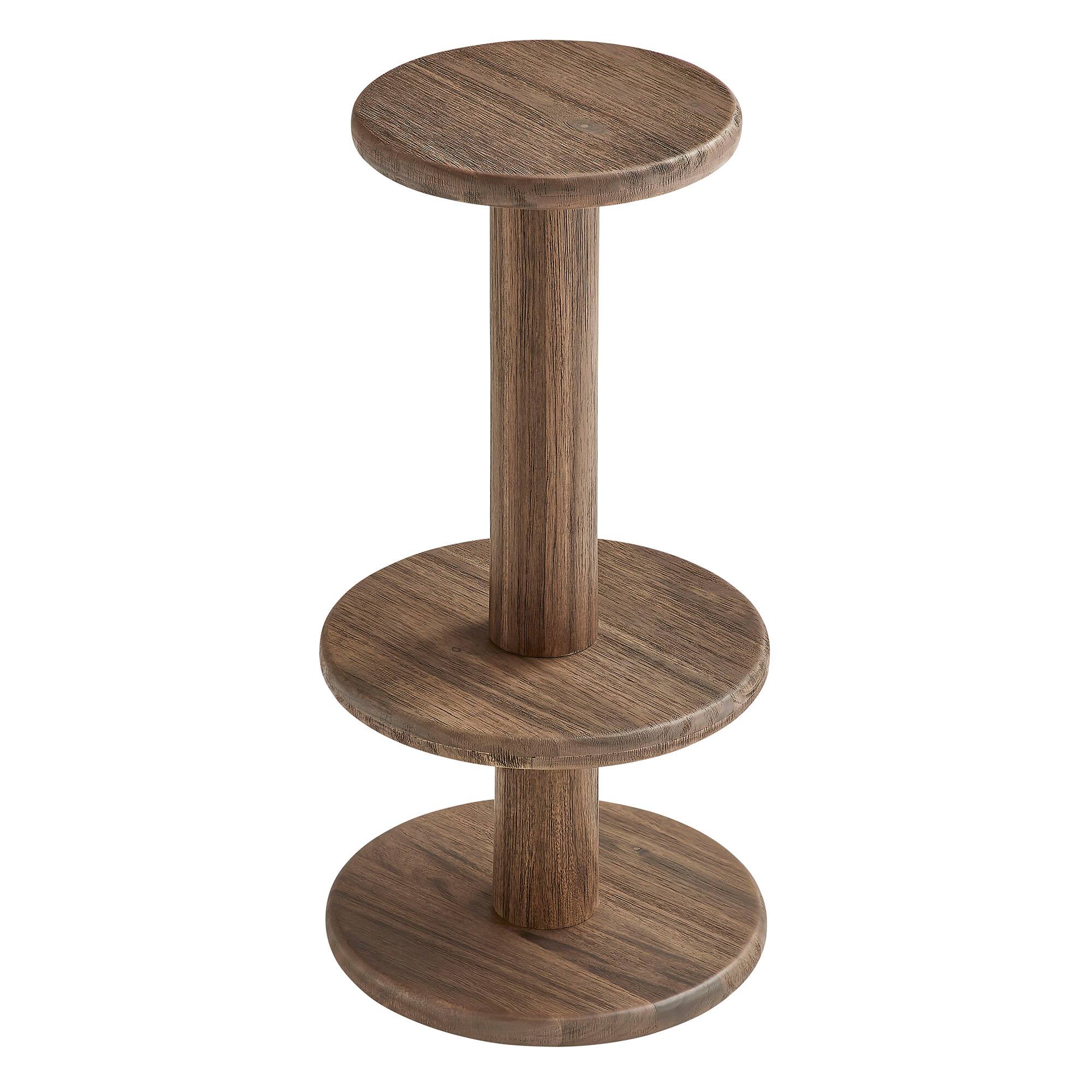 Alt View 7. Modway - Neo 3-Piece Round Indoor - Outdoor Patio Wood Bar Table And Stool Set by Modway - Cocoa Brown.