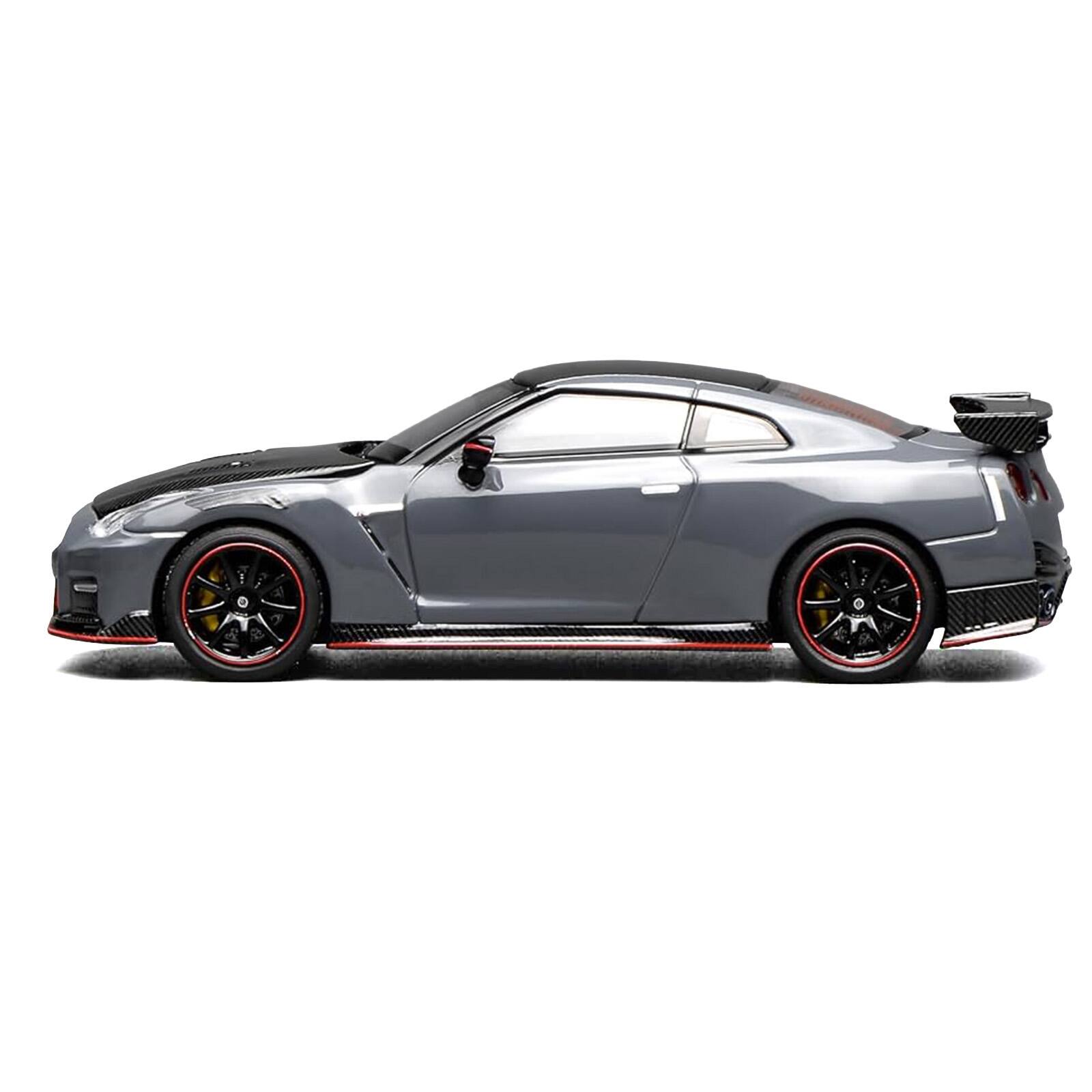 Alt View 2. MotorHelix - 2022 Nissan GT-R Nismo R35 RHD Stealth Gray with Carbon Hood and Top "Senior 64" Series 1/64 Car by MotorHelix.
