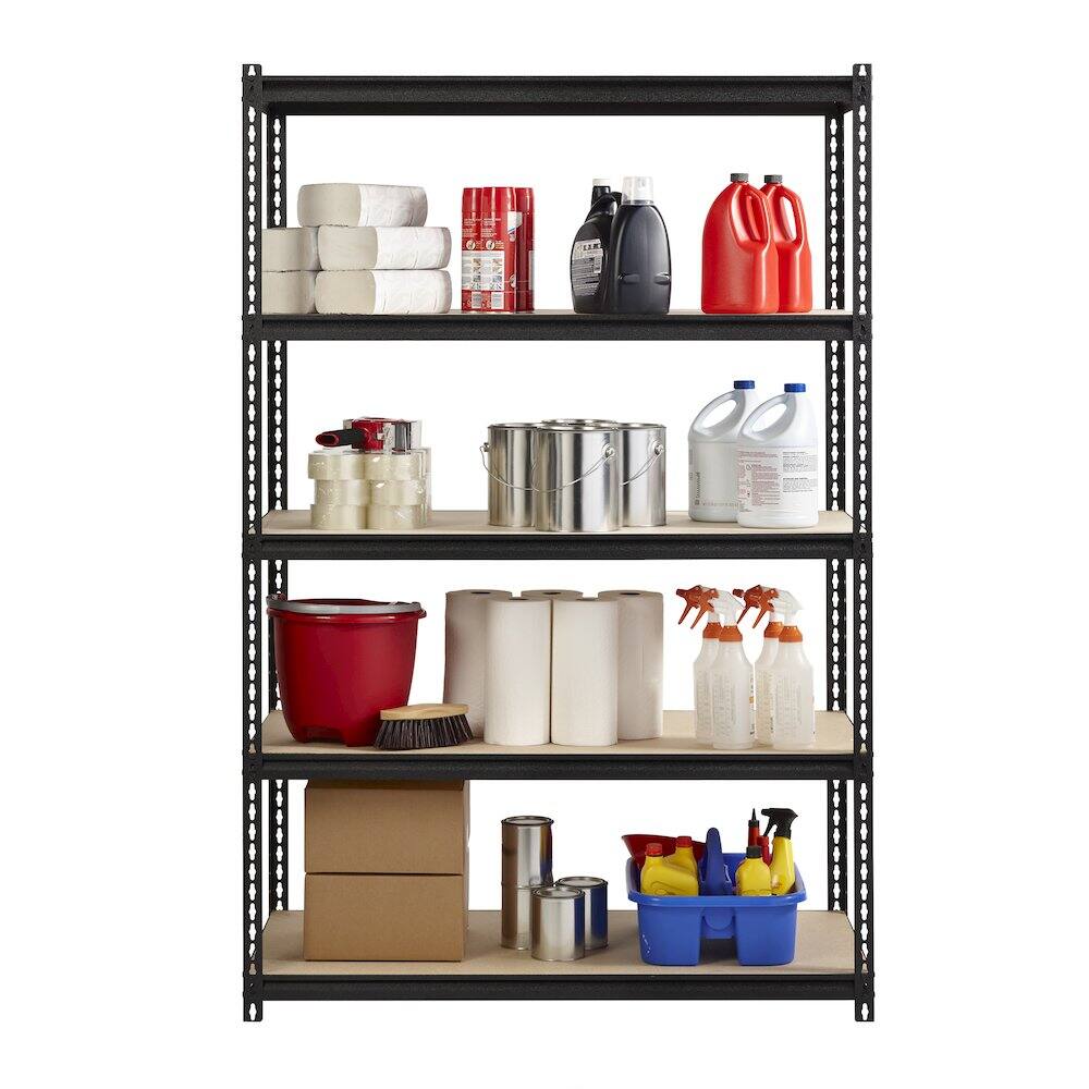 Alt View 6. Iron Horse - Iron Horse 2300 Riveted Steel Shelving 5-Shelf Unit, 18D x 48W x 72H, Black - Black.