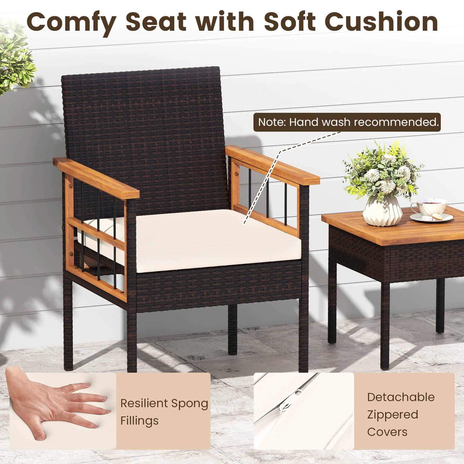 Comfy Seat with Soft Cushion

Note: Hand wash recommended.

Resilient Sponge Fillings

Detachable Zippered Covers