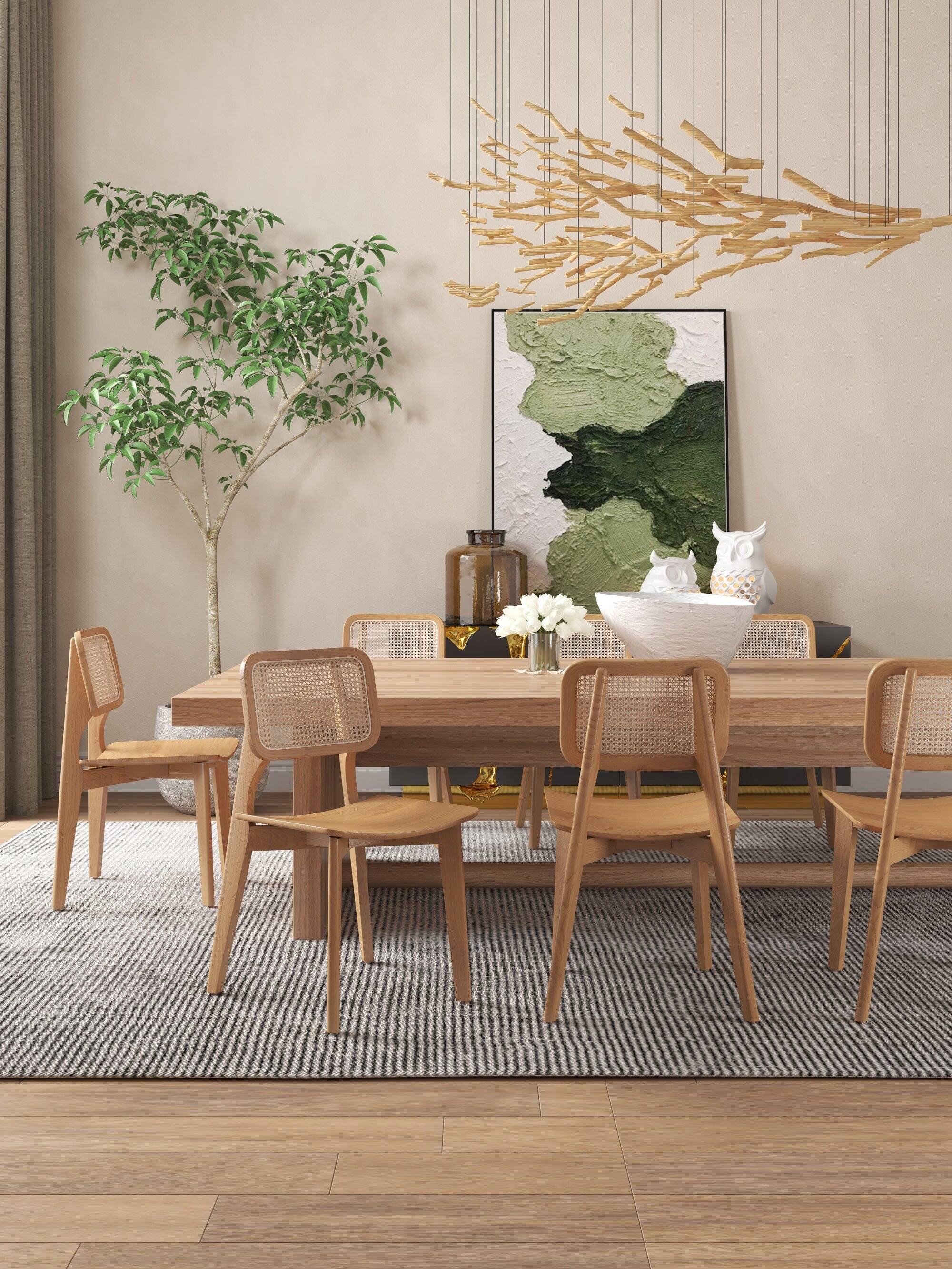 Angle. Manhattan Comfort - Versailles Industry Chic Wood Dining Chair - Set of 2 - Natural.