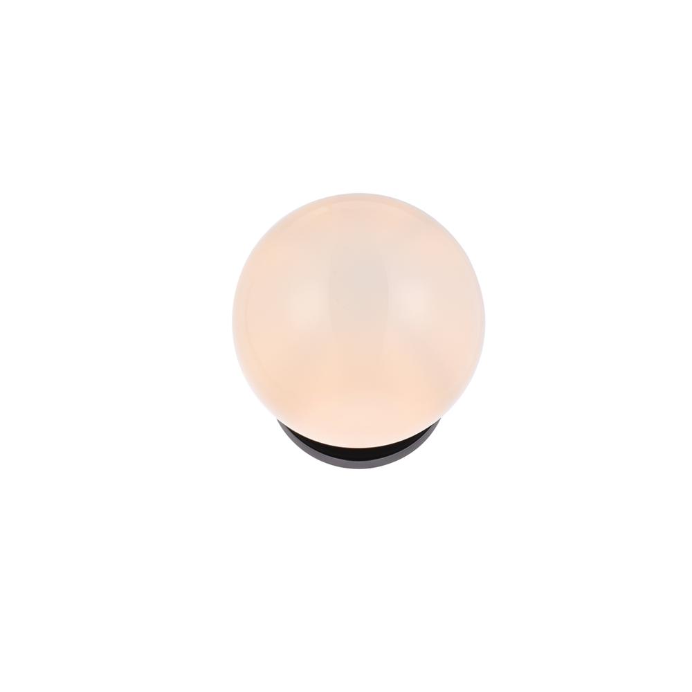 Alt View 4. Living District - Mimi six inch dual flush mount and bath sconce in black with frosted glass - Black And Frosted White.