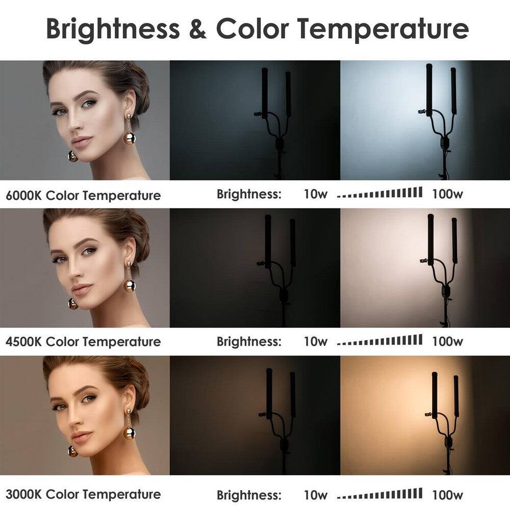 Brightness & Color Temperature

6000K Color Temperature  
Brightness: 10w 100w

4500K Color Temperature  
Brightness: 10w 100w

3000K Color Temperature  
Brightness: 10w 100w
