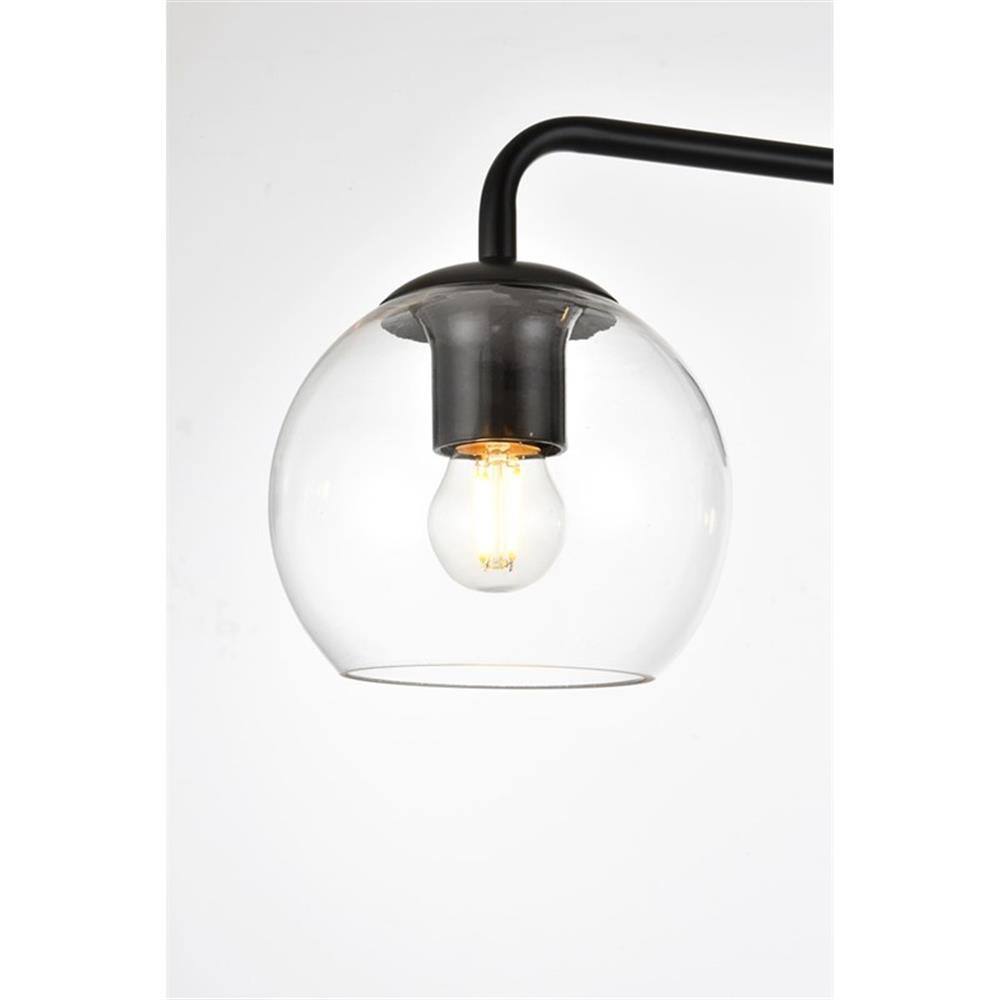 Alt View 4. Living District - Genesis 3-Light Iron and Glass Bath Sconce - Black.