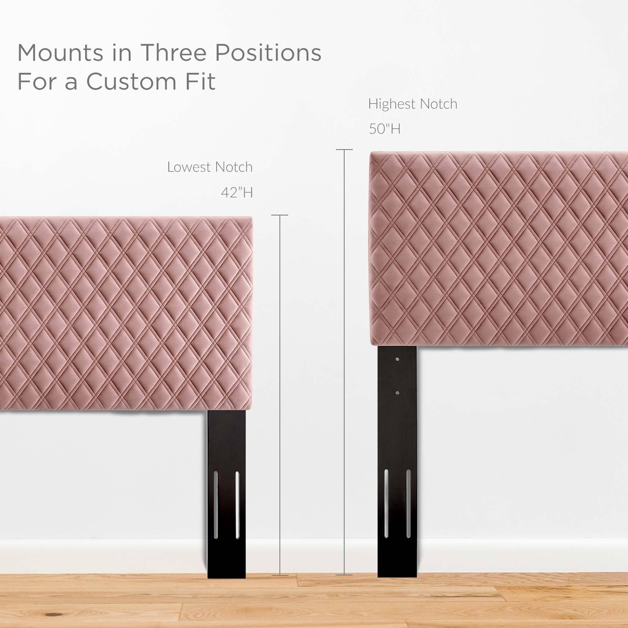 Mounts in Three Positions For a Custom Fit

Highest Notch 50"H

Lowest Notch 42"H