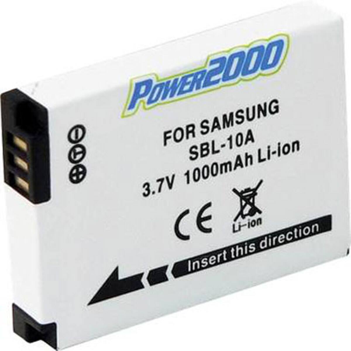 Power2000 - SBL-10A 3.7V 1100mAh Li-Ion Battery for Samsung Digital Cameras
