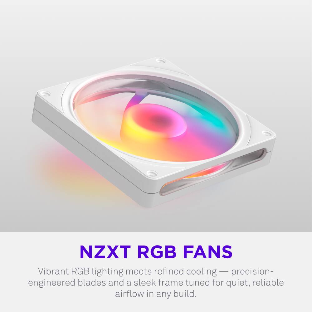 NZXT RGB FANS

Vibrant RGB lighting meets refined cooling — precision-engineered blades and a sleek frame tuned for quiet, reliable airflow in any build.