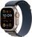Front. Apple - Apple Watch Ultra 2 (GPS + Cellular) 49mm Titanium Case with Blue Alpine Loop with Blood Oxygen - Large - Titanium.