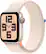 Front. Apple - Apple Watch SE 2nd Generation (GPS + Cellular) 40mm Starlight Aluminum Case with Starlight Sport Loop - Starlight.