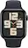 Angle. Apple - Apple Watch SE 2nd Generation (GPS + Cellular) 44mm Midnight Aluminum Case with Midnight Sport Band - S/M - Midnight.