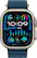 Angle. Apple - Apple Watch Ultra 2 (GPS + Cellular) 49mm Titanium Case with Blue Ocean Band with Blood Oxygen - Titanium.