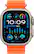 Angle. Apple - Apple Watch Ultra 2 (GPS + Cellular) 49mm Titanium Case with Orange Ocean Band with Blood Oxygen - Titanium.