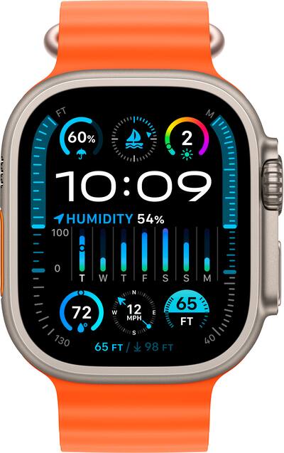 Apple Watch Ultra orange and blue screen diagnostic