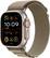 Front. Apple - Apple Watch Ultra 2 (GPS + Cellular) 49mm Titanium Case with Olive Alpine Loop with Blood Oxygen - Small - Titanium.