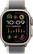Angle. Apple - Apple Watch Ultra 2 (GPS + Cellular) 49mm Titanium Case with Green/Gray Trail Loop with Blood Oxygen - M/L - Titanium.