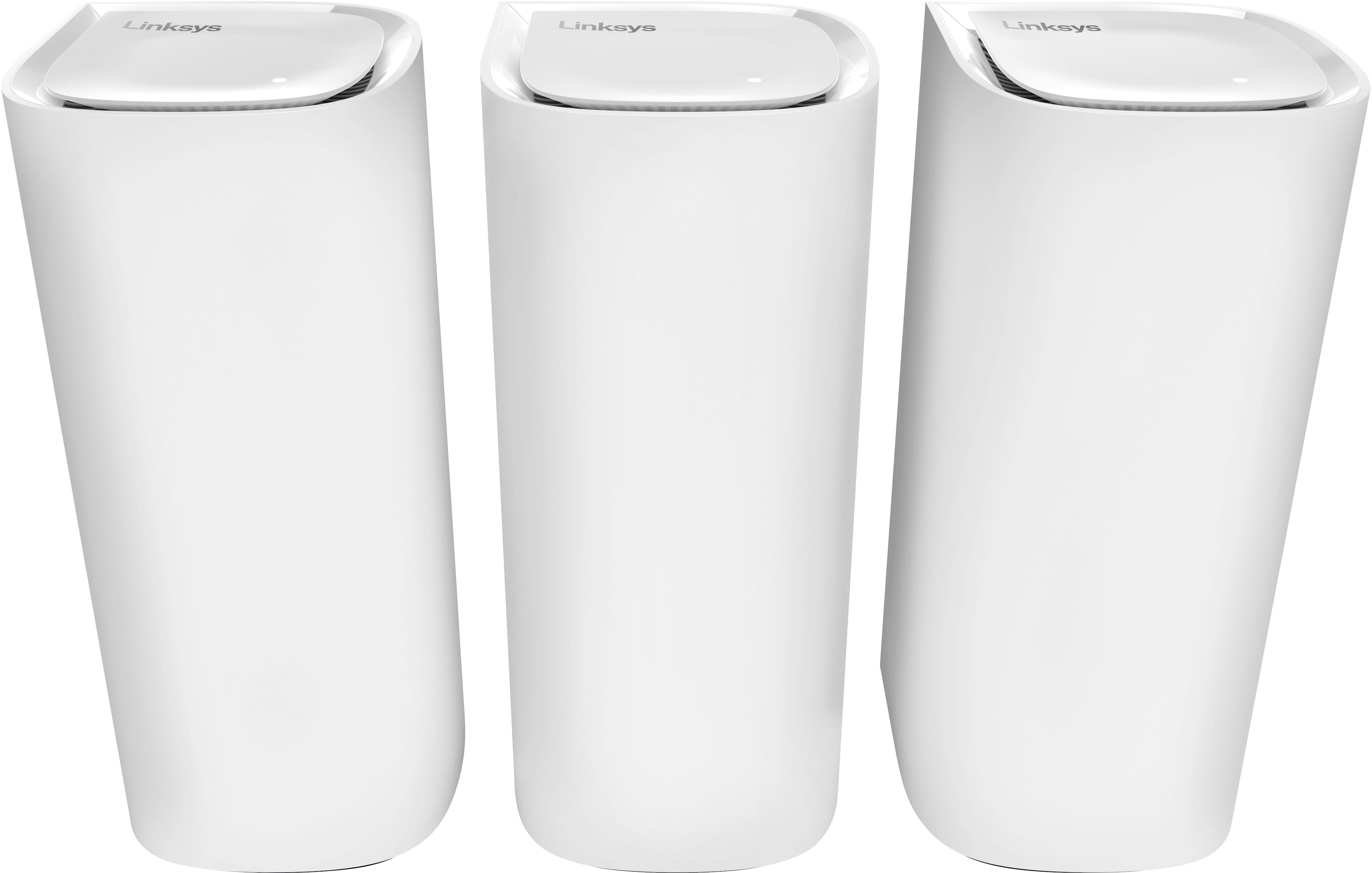 Front. Linksys - Velop Pro 7 BE11000 Tri-Band Mesh Wi-Fi 7 System (3-Pack) - White.