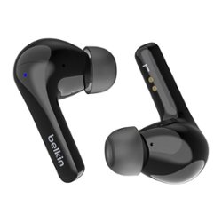 Belkin - SoundForm™ Motion True Wireless Noise Cancelling Earbuds with Wireless Charging Case - Black - Front_Zoom