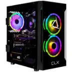 Front. CLX - SET Gaming Desktop - AMD Ryzen 5 5500 - 16GB DDR4 3600 Memory - GeForce RTX 4060 - 1TB NVMe M.2 SSD - Black.