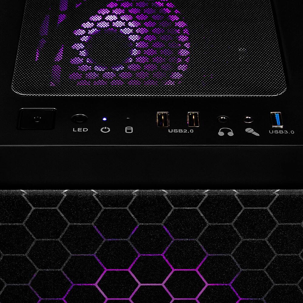 Back. CLX - SET Gaming Desktop - AMD Ryzen 7 7700X - 32GB DDR5 4800 Memory - GeForce RTX 4060 - 1TB NVMe M.2 SSD + 2TB HDD - Black.