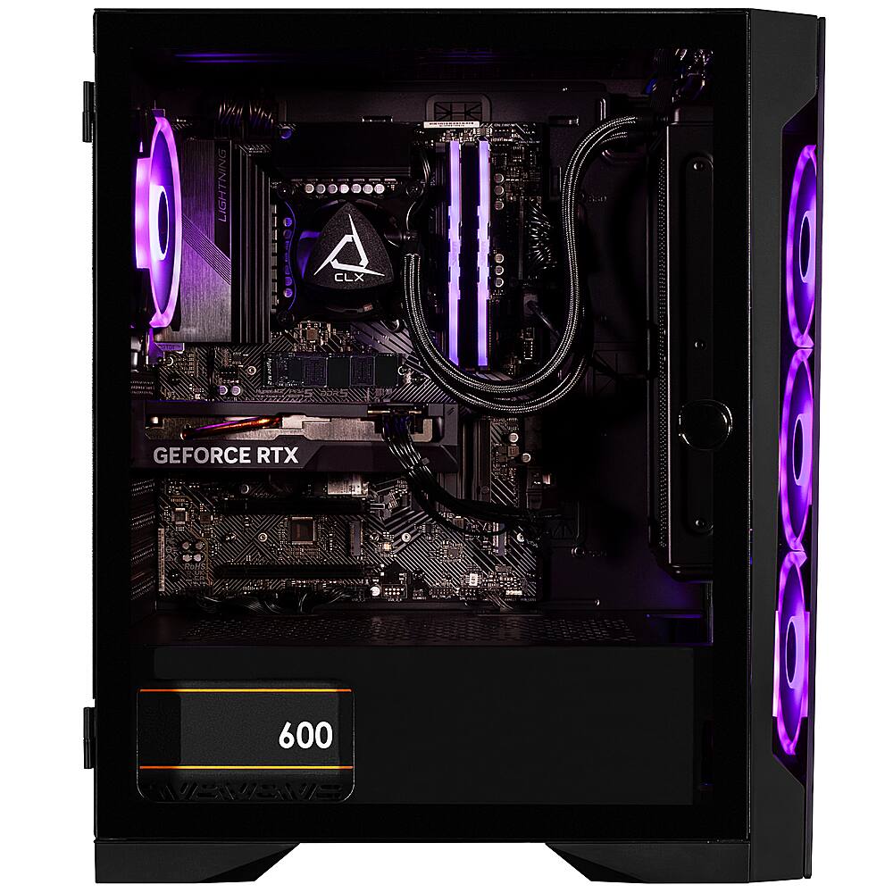 Angle. CLX - SET Gaming Desktop - Intel Core i7 13700KF - 32GB DDR5 5600 Memory - GeForce RTX 4060 - 1TB NVMe M.2 SSD + 4TB HDD - Black.